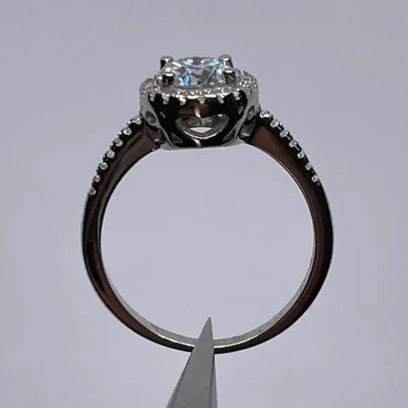 Moissanite Diamond Engagement Ring Brilliant Round Cut GRA S925 1 Ct Size 6 - Picture 6 of 11